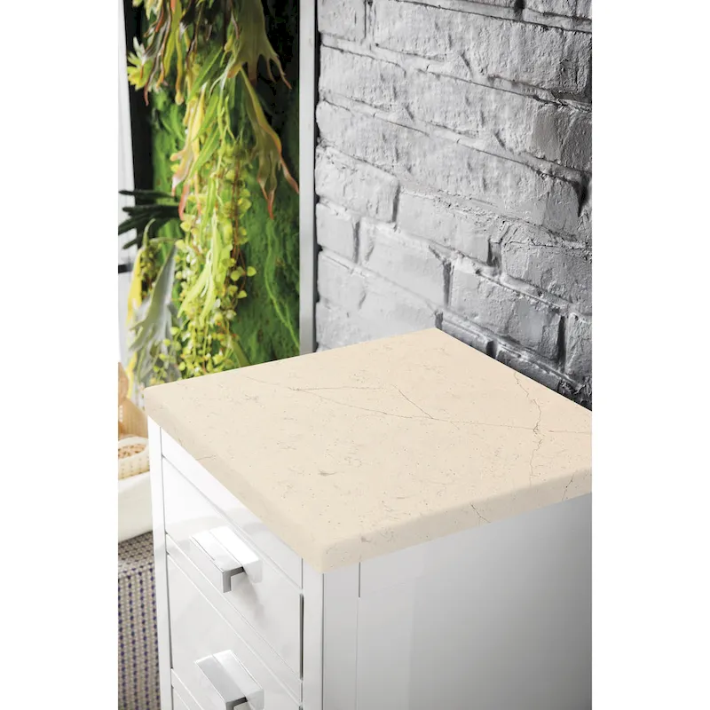 15 Base Cabinet w/ Drawers, Glossy White