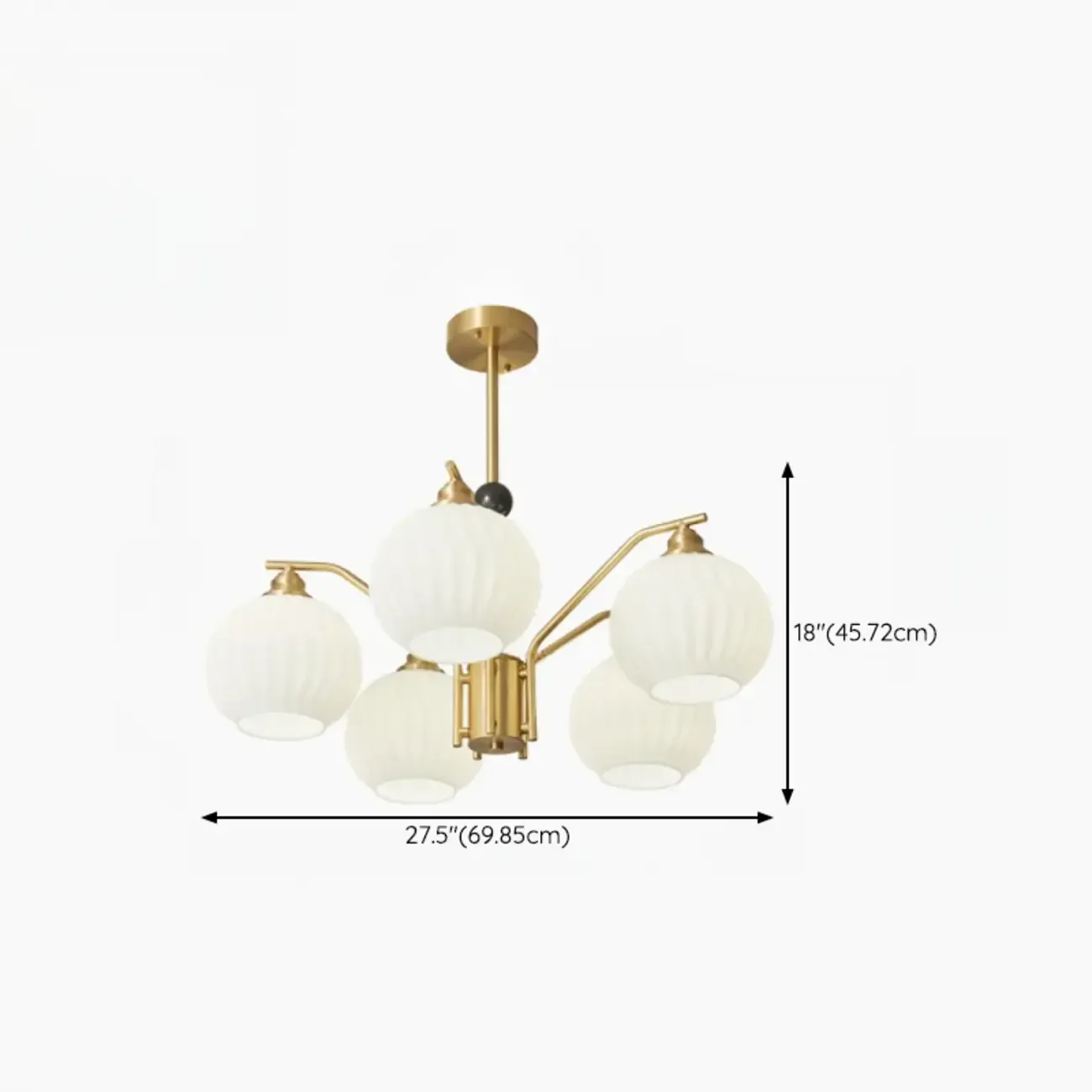 Modern 8-light Glass Globe Chandelier with Adjustable Height