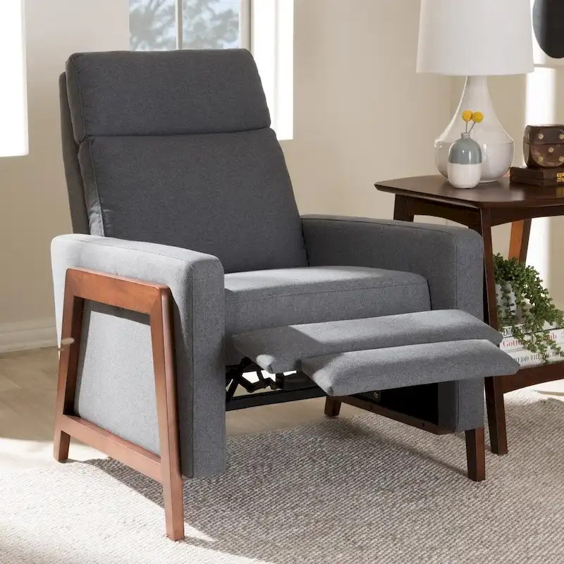 Mid-century Fabric Recliner by Baxton Studio