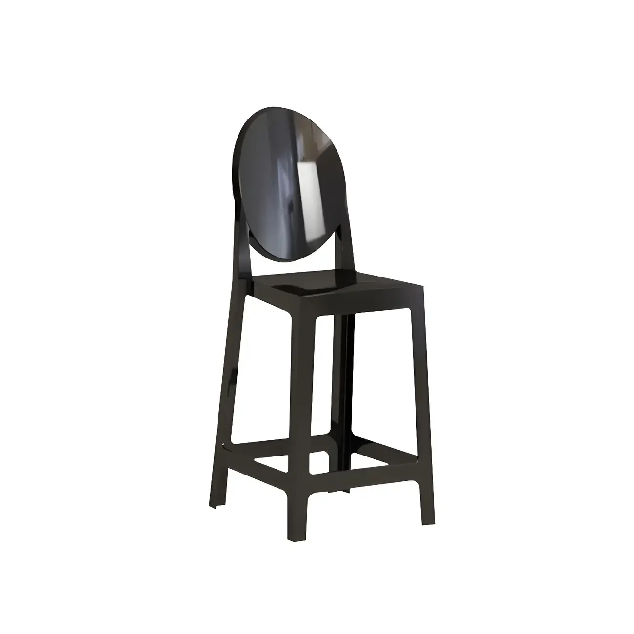 Modern Acrylic Smooth Elegant Circular Backrest Bar Stool