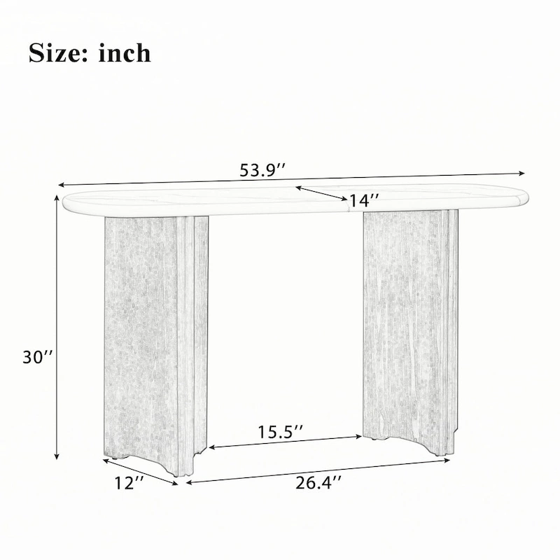 Narrow Console Table, Entryway Table,Navy+White