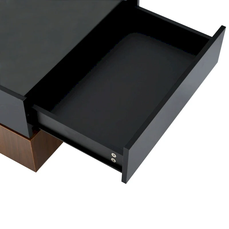 Square 360Rotating Coffee Table with 2 Drawers