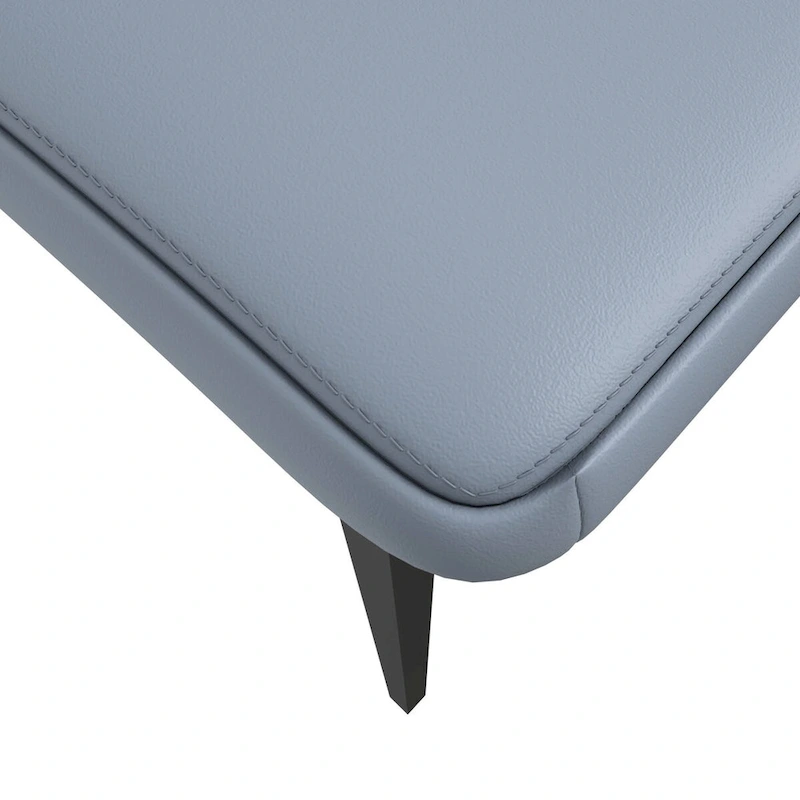 Eclat Leather Dining Chair in Black Iron Modern Upholstered Accent Kitchen Side Chair