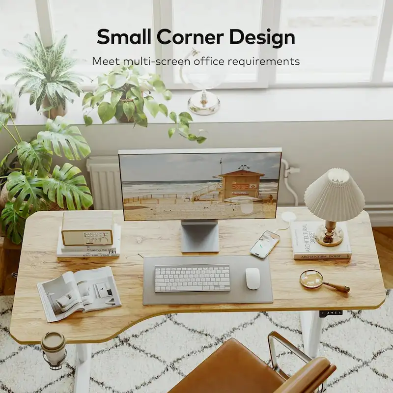 FEZIBO Height Adjustable Electric Standing Desk, Stand up Table, Sit Stand Home Office Desk with Splice Board