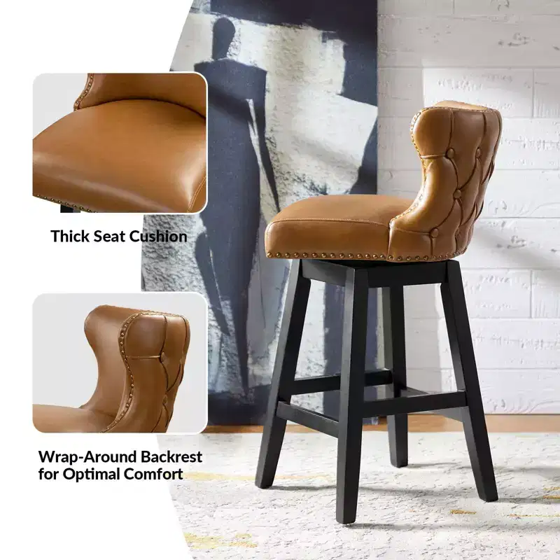 Johannes Swivel Bar & Counter Stool Set of 2|HULALA HOME