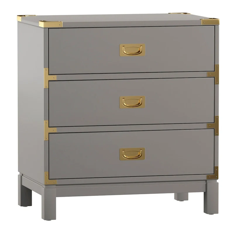 Kedric 3-drawer Goldtone Accent Nightstand by iNSPIRE Q Bold