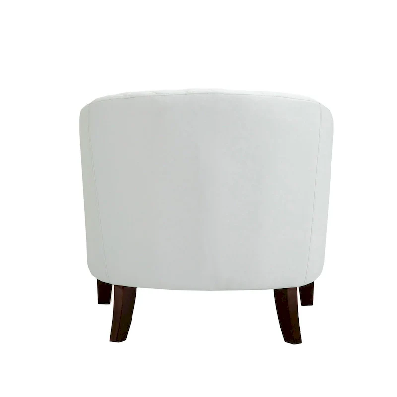 Barrel Accent Chair PU Leather with Nailhead Trim