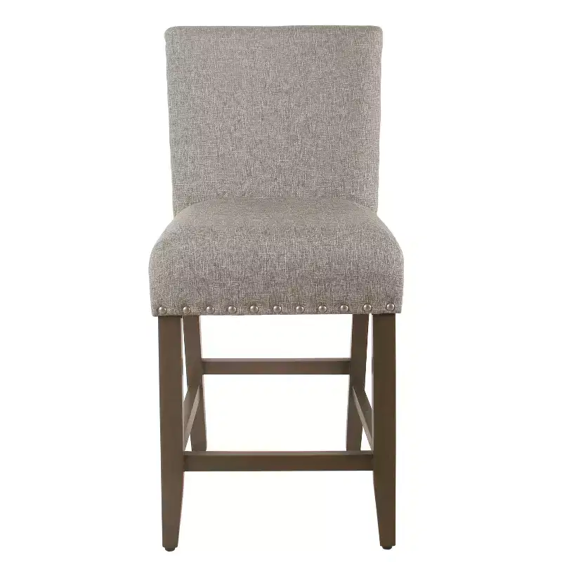 24 Upholstered Counter Height Barstool with Nailheads - HomePop