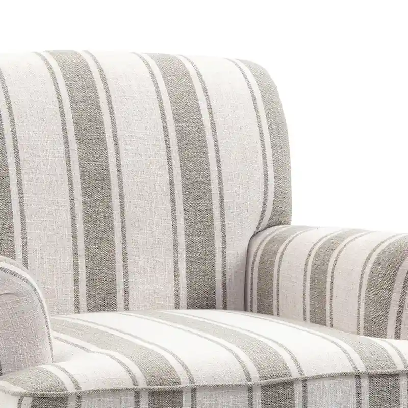 Modern Striped Accent Chairs with Arms