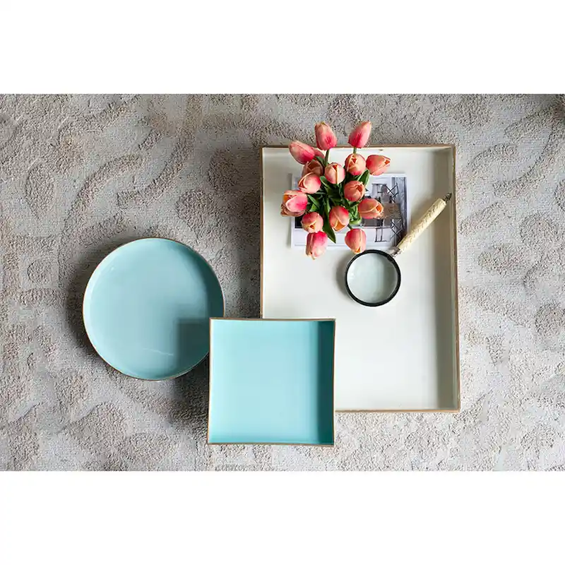 Mimosa Round Tray - Powder Blue