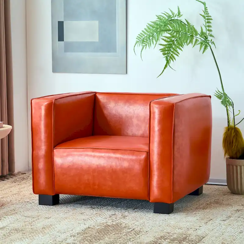 Goyette Faux Leather Club Chair