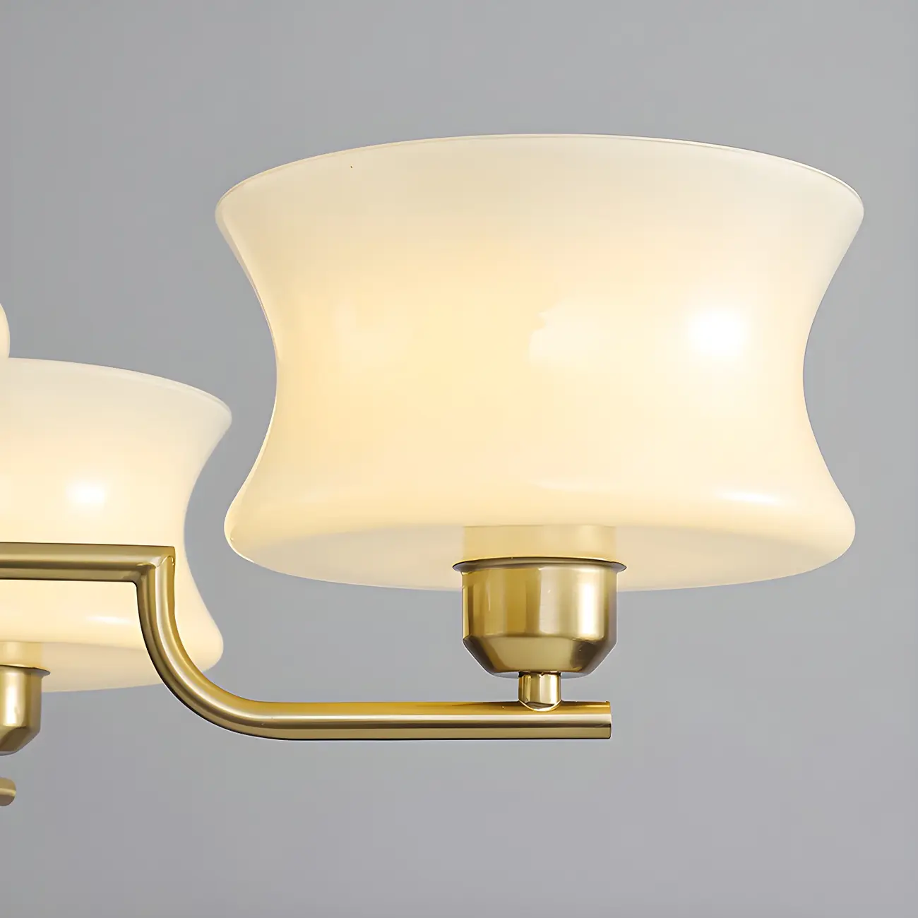 Modern Elegant 3-5 Lights Beige Glass Large Chandelier