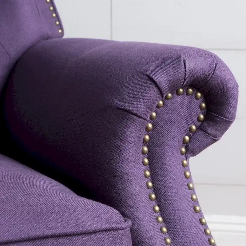 Walder Tufted Nailhead Fabric Recliner by Christopher Knight Home