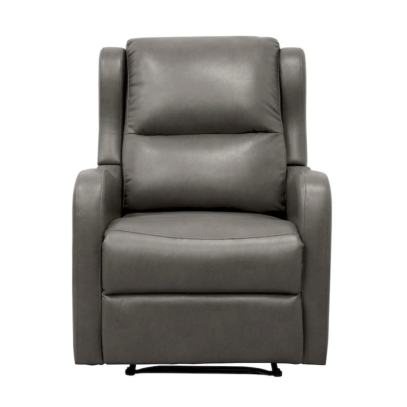 Manual Recliner Chair – Gray, Faux Leather, Single Seat