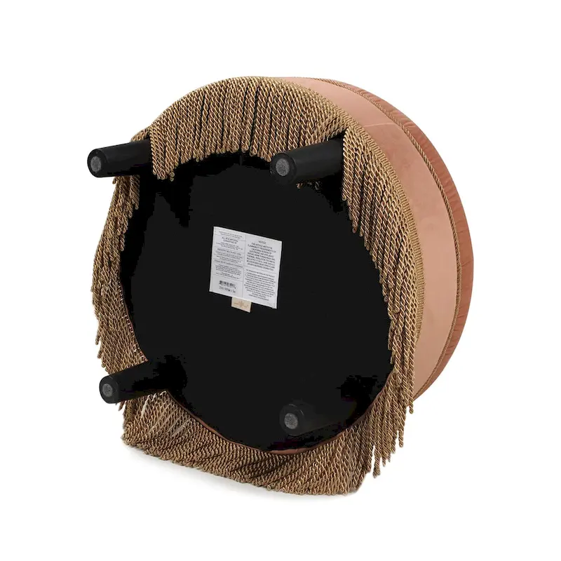 Yaris Upholstered Round Accent Ottoman