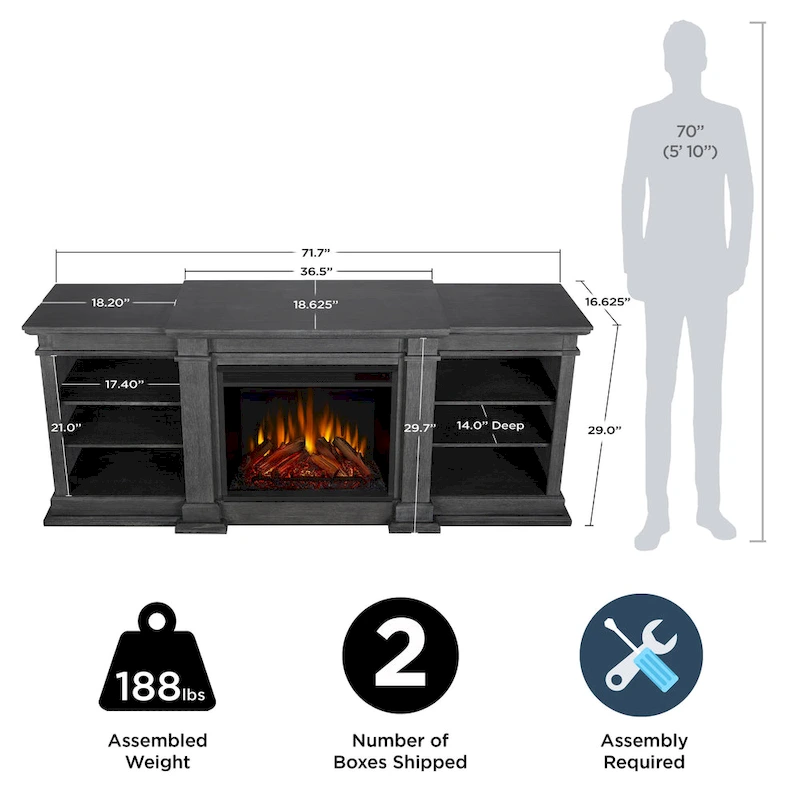 Fresno 72  Media Electric Fireplace by Real Flame