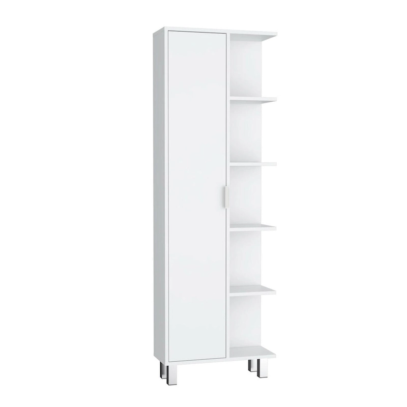 Crovie 63  Tall Modern Bathroom Seven Shelves Tall Linen Tower