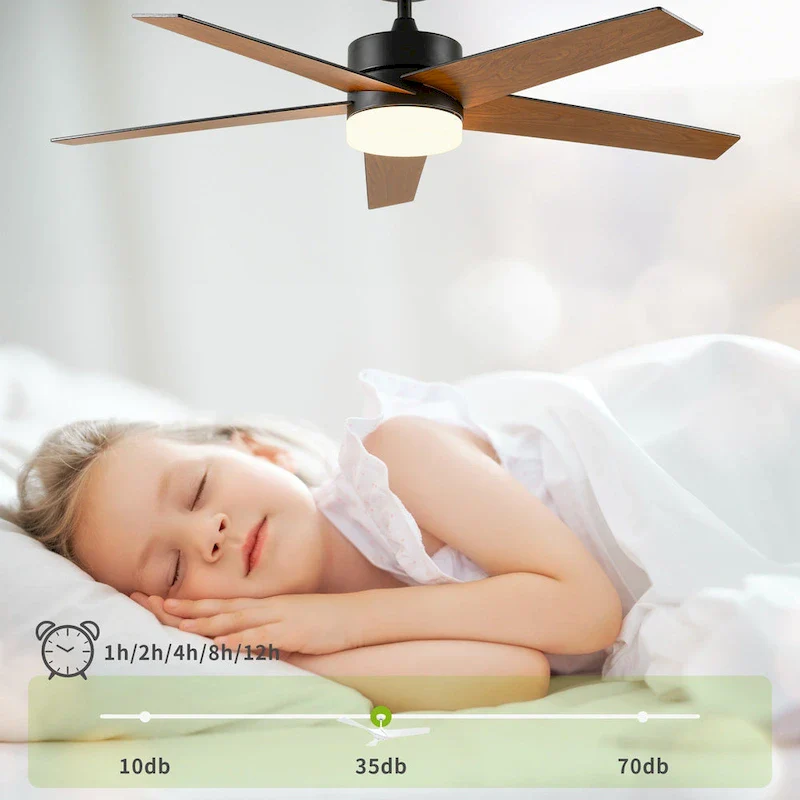 Ceiling Fan 52  with Lights and Remote, 5 Blade Ceiling Fan with Dimmable Light - 53