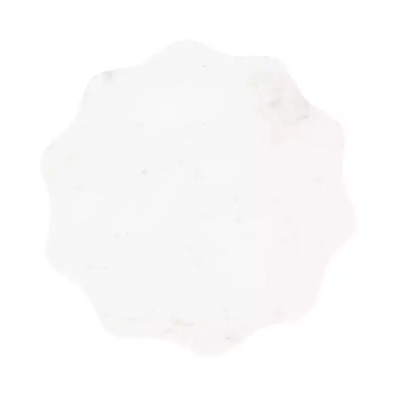 Kate and Laurel Sanzo Scalloped Marble and Metal Drink Table