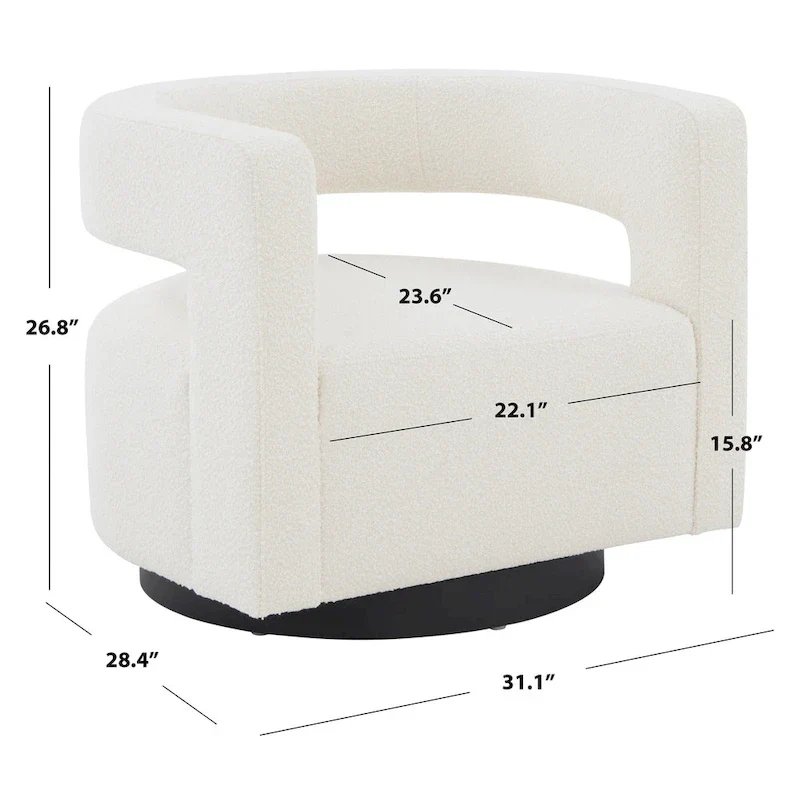 Upholstered Swivel Chair with Cut-Out Back
