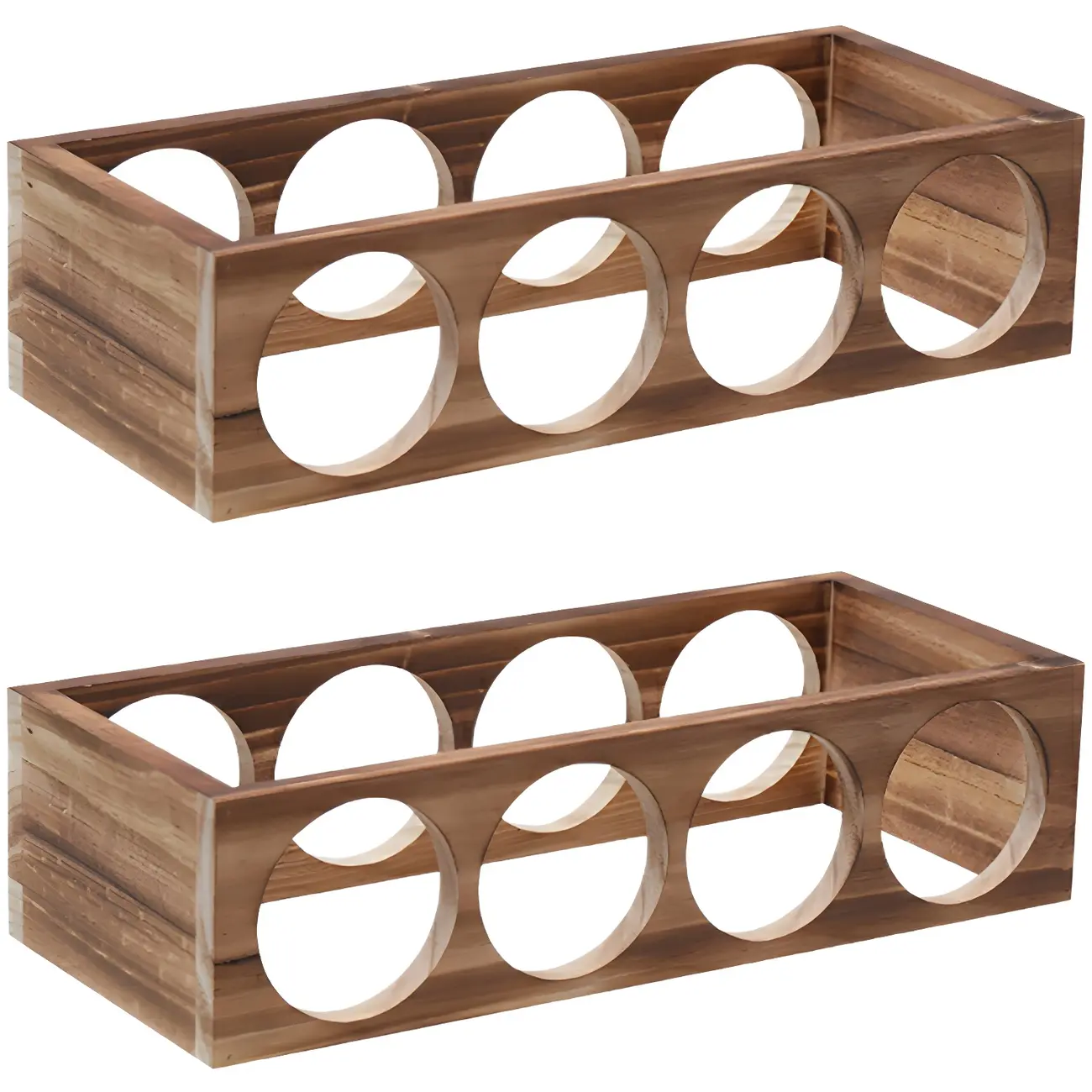 Natural Wooden Stackable Wine Rack Tabletop Wine Holder