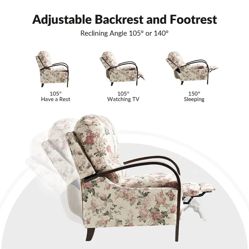 Rita Genuine Leather Manual Recliner by Hulala Home