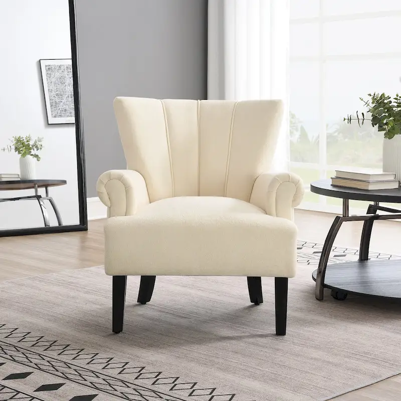 29 Upholstered Arm Chair with High-Density Foam and Channel Back