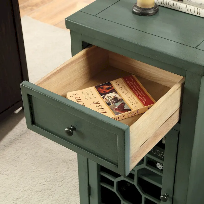 Emma Transitional 18-inch Solid Wood 1-Drawer Side Table by Furniture of America