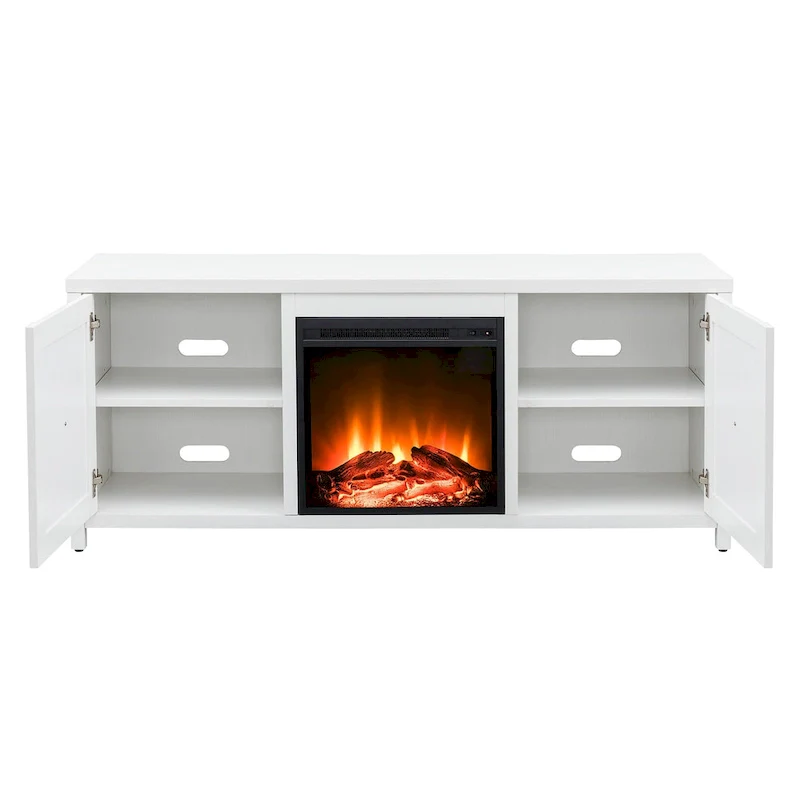 Granger 58  TV Stand with Log Fireplace Insert