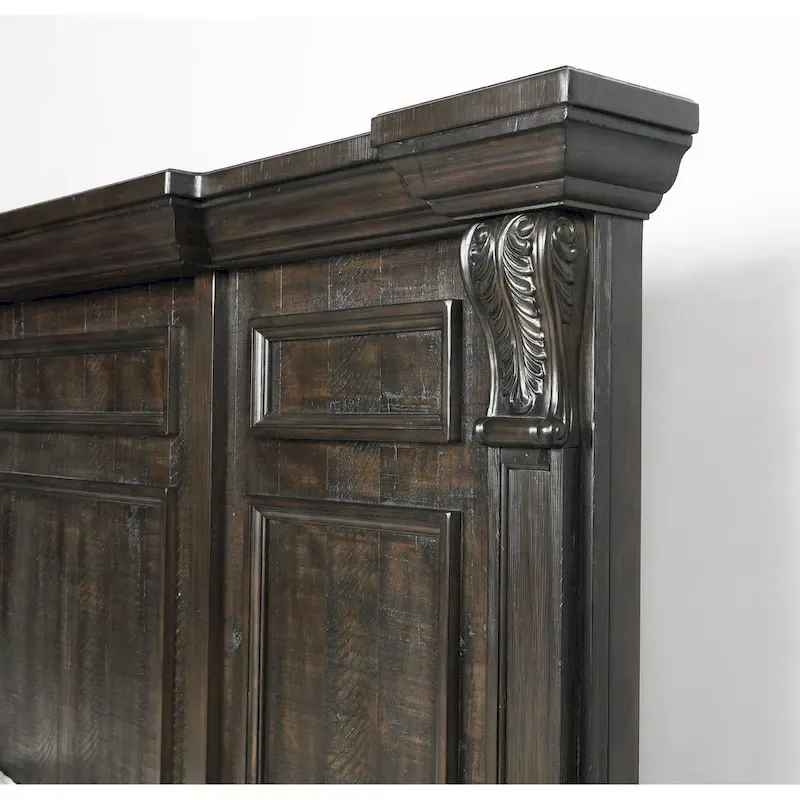 Roundhill Furniture Farson Distressed Dark Walnut Finish 4-piece Bedroom Set