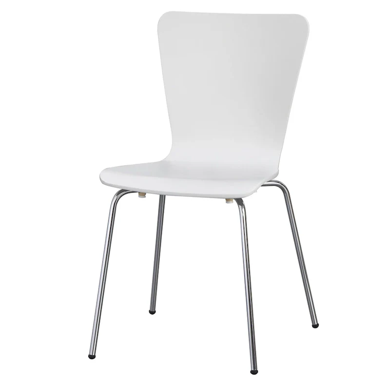 Hourglass Bentwood Chair, Grey/White/Espresso, Chrome Legs, Retro, Seats 1