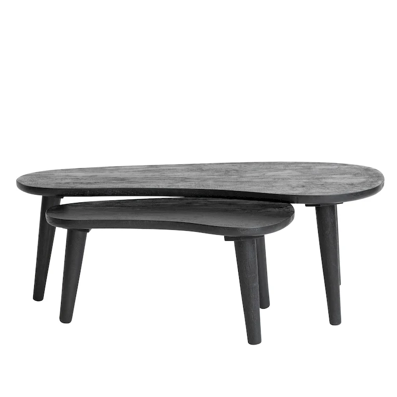 Oblong Wood Nesting Coffee Tables - 43.0L x 21.0W x 15.0H