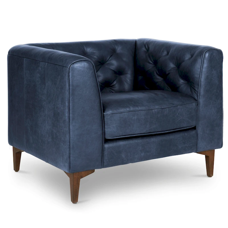 Poly & Bark Essex Lounge Chair - Full Grain Genuine Italian Leather