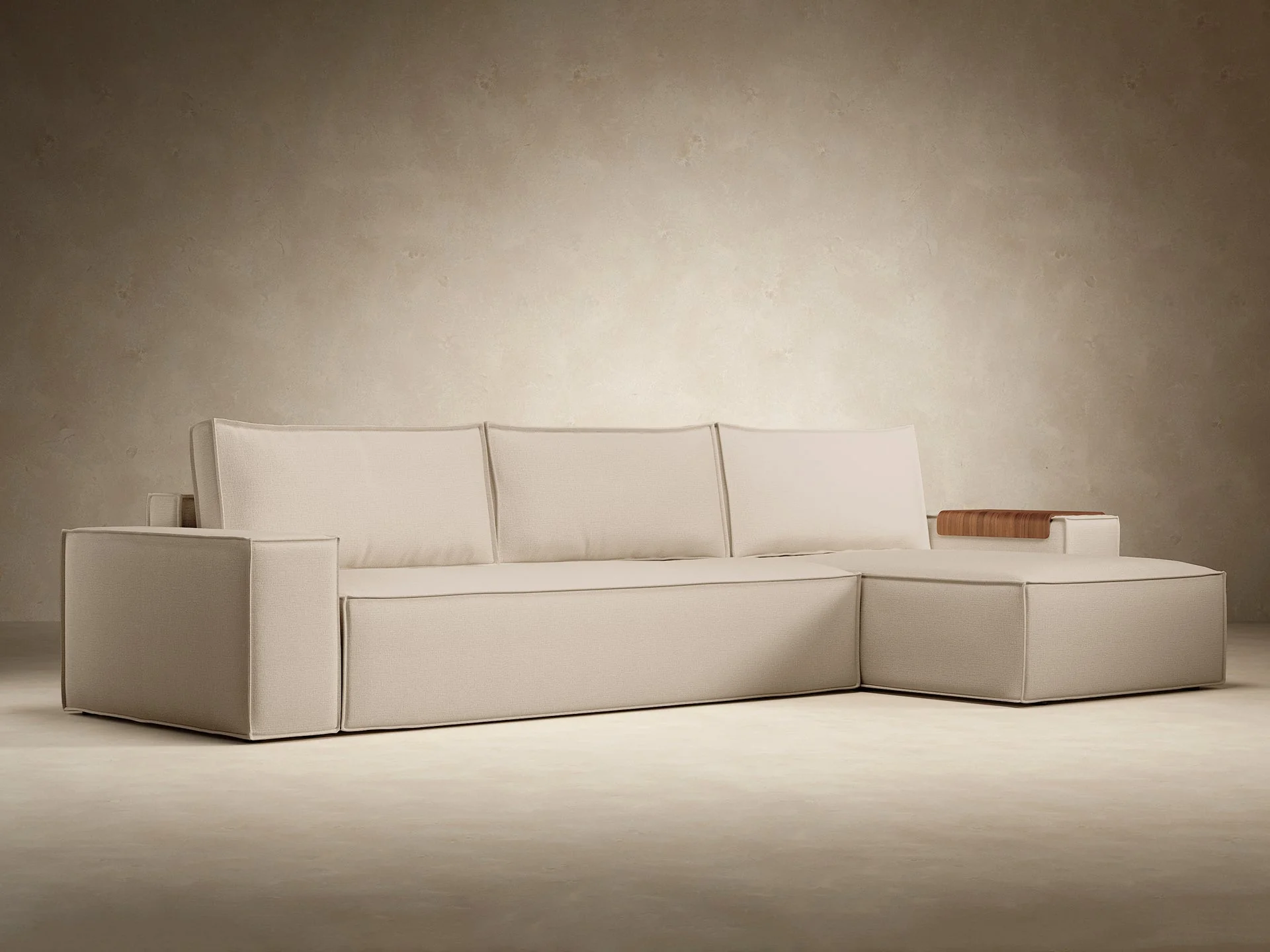 Newilla Wide Arms Sectional Sofa Bed