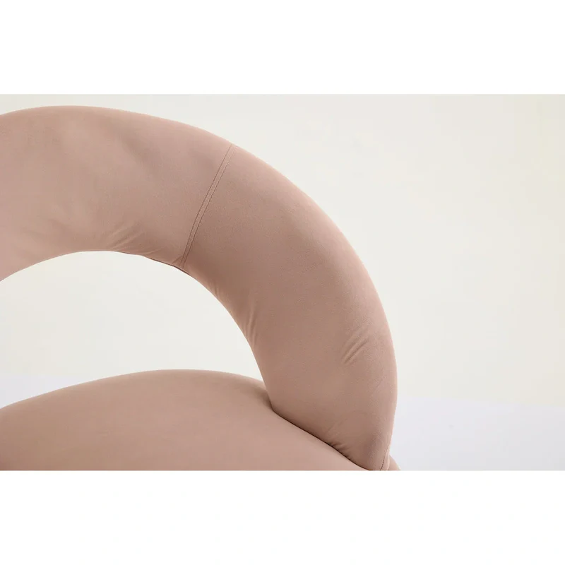 Velvet Dining Accent Chairs with Curved Backrest and Gold Metal Legs - 250lb Capacity