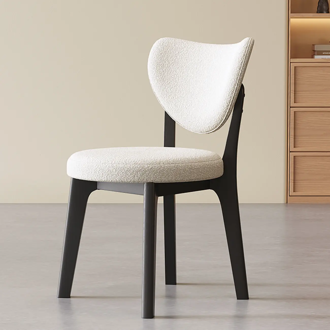 Modern Faux Leather Wingback Armless Dining Chair