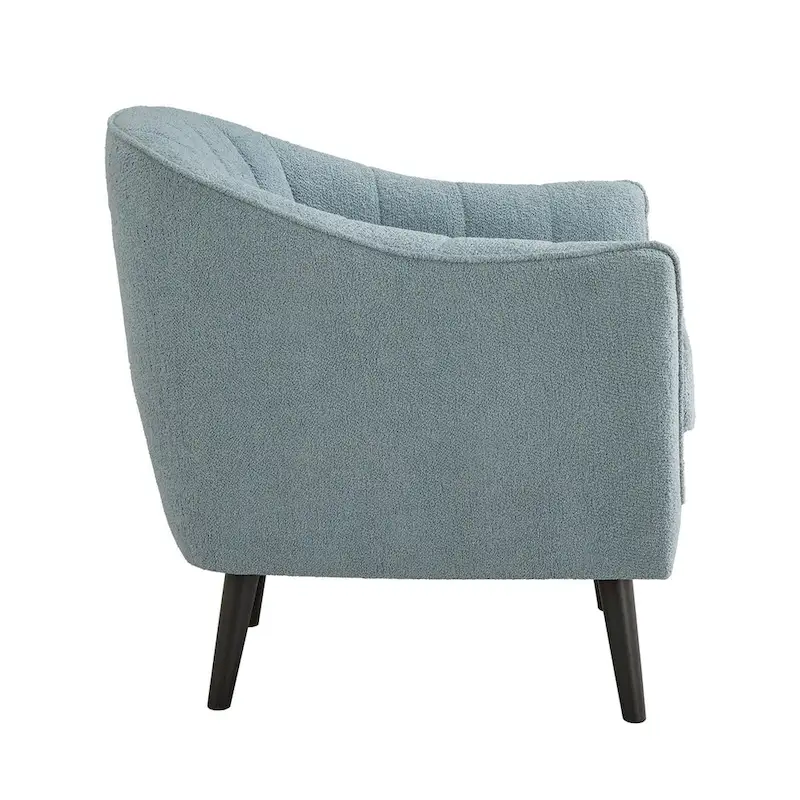 Mid-Century Channel-Tufted Accent Chair with Removable Cushion Cover