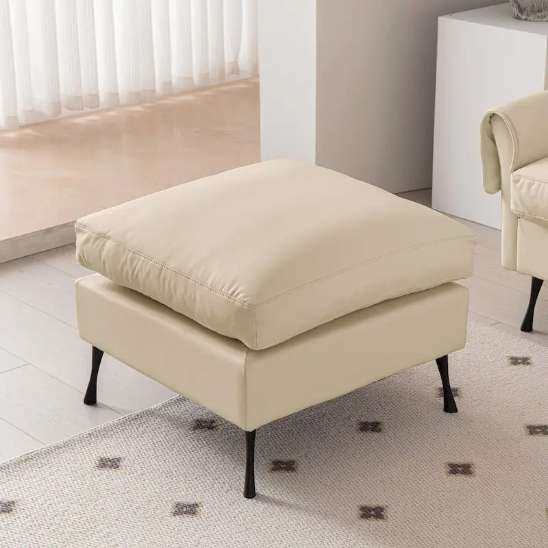Modern L-Shaped Sofa Couch with Convertible Ottoman