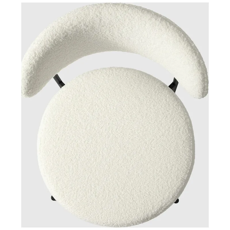 Bayville Mid-Century Curved Back Fabric Upholstered Metal Dining Chair (Set of 6)