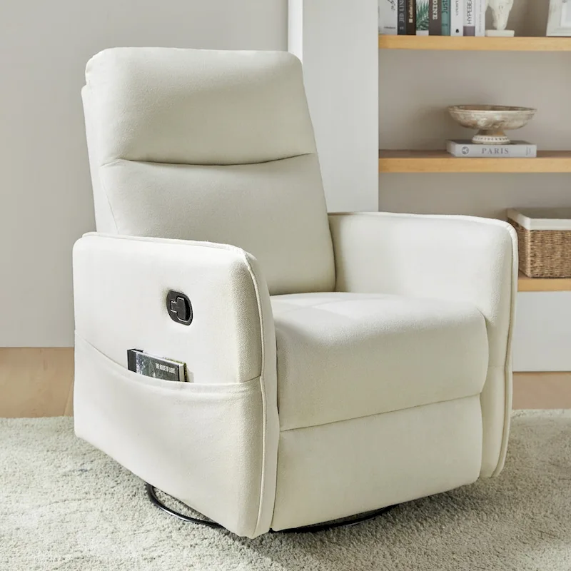 Curtis Rocker Swivel Recliner with Two Side Pockets by HULALA HOME
