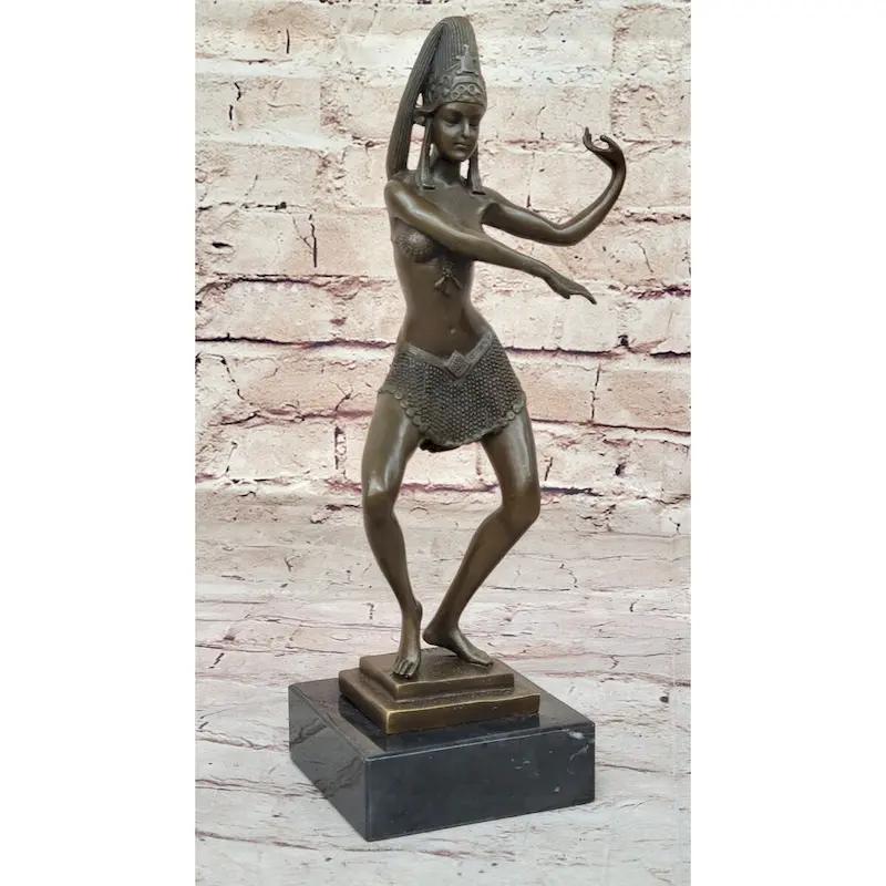 Parvati Exotic Belly Dancer Girl Female Figure Bronze Sculpture By Allan Clark