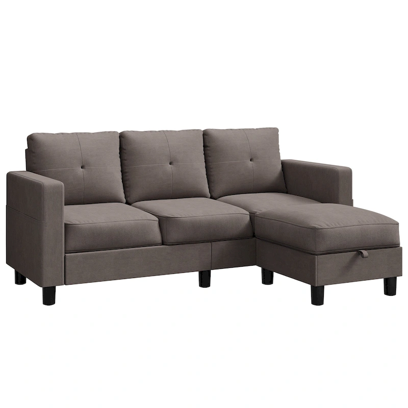Futzca Modern L-shaped Convertible Sectional Sofa w/ Reversible Chaise