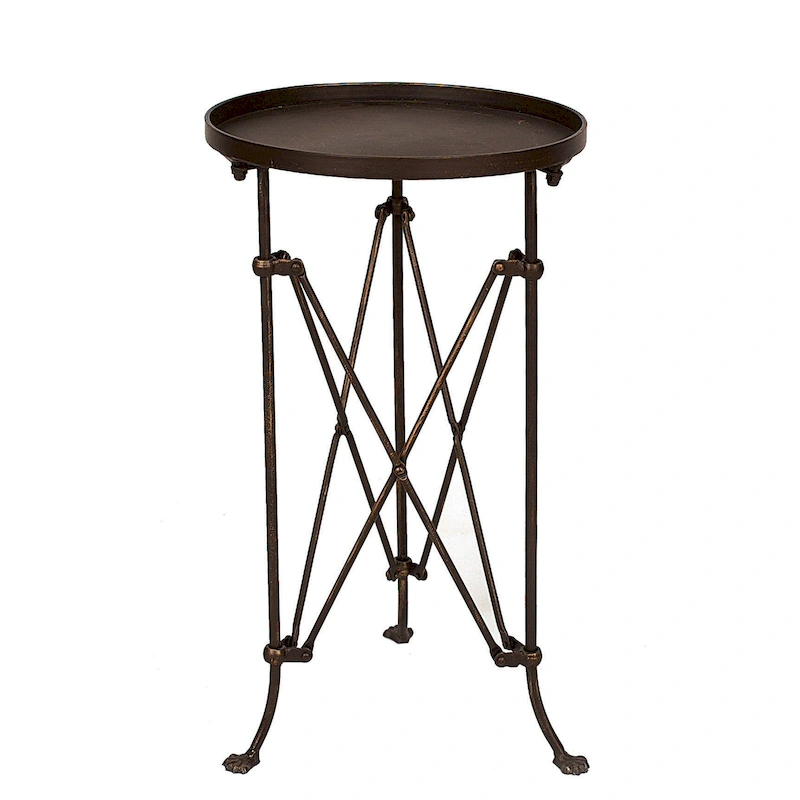 Round Metal Side Table with Claw Feet