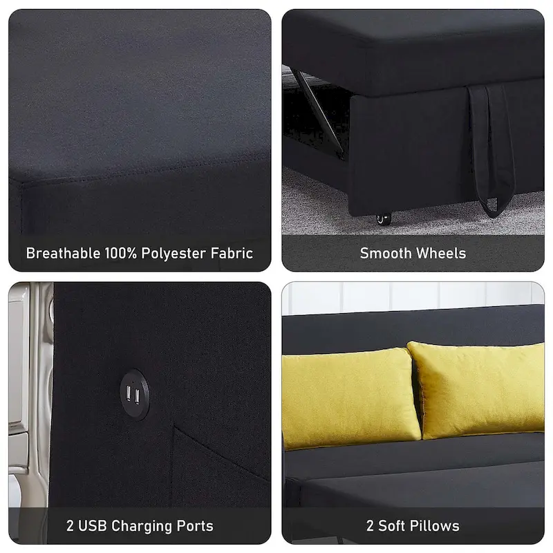 Aukfa Sofa Bed Pull Out Couch Convertible Loveseat Sleeper Sofa Couch