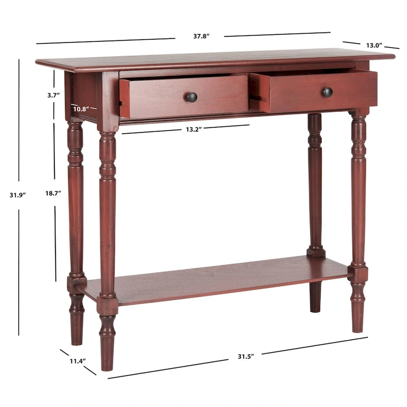 SAFAVIEH Arvilla Grey 2-Drawer Console Table - 37.8 x 13 x 31.9 - 38Wx13Dx32H