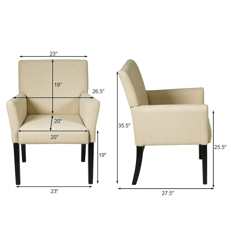 Executive Guest Chair Reception Waiting Room Arm Chair - 27.5 x 23 x 35.5 (L x W x H)