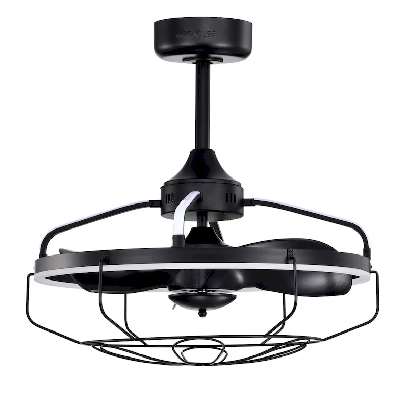 Dhooma 25 Inch Chrome Finished Modern LED Ceiling Fandelier with Remote - N/A