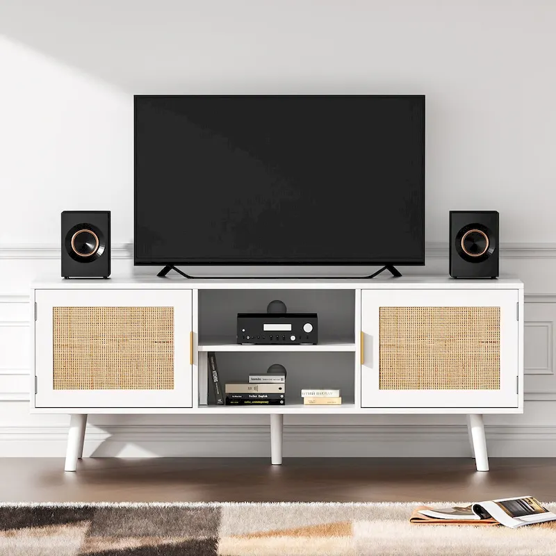 Mid-Century Modern TV Stand For TVs Up To 75 Entertainment Center Media Console