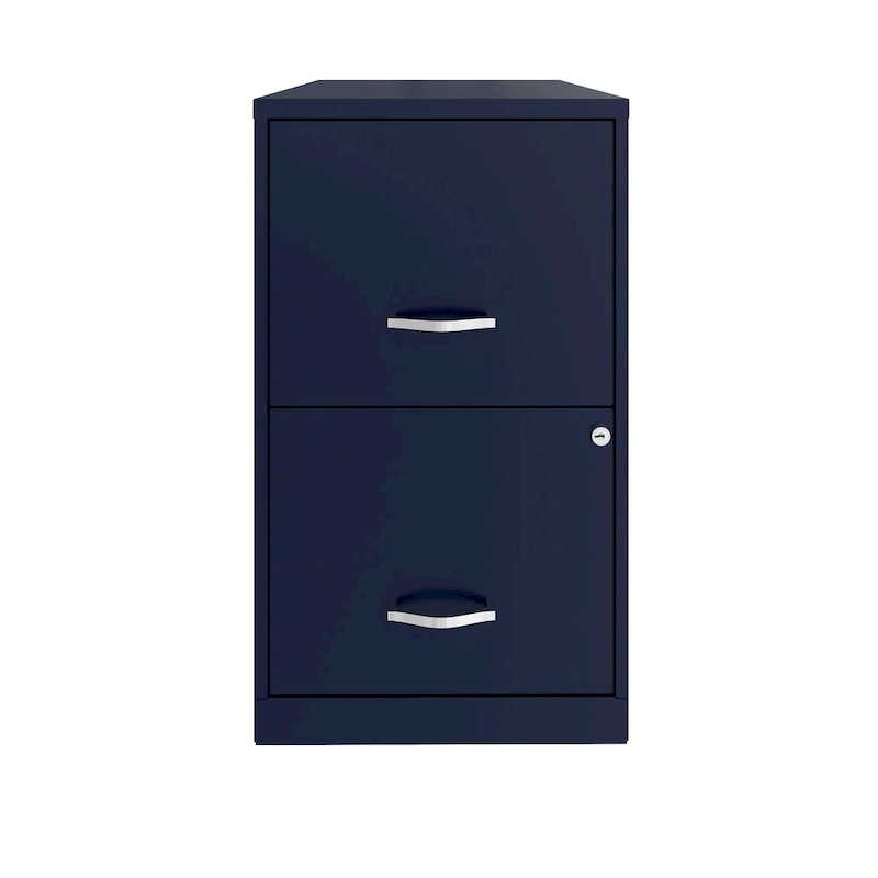 Space Solutions 18in. 2 Drawer Metal File Cabinet, Navy