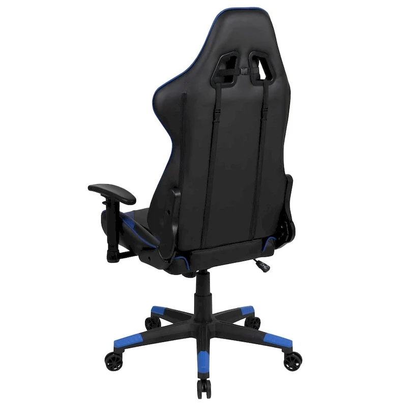 Racing Gaming Ergonomic Chair with Fully Reclining Back in Red LeatherSoft